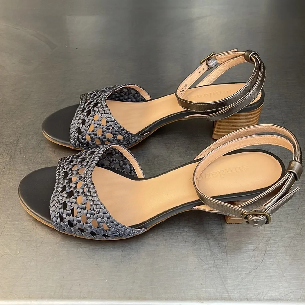 New in box, Moonlight woven leather sandals from Sundance.